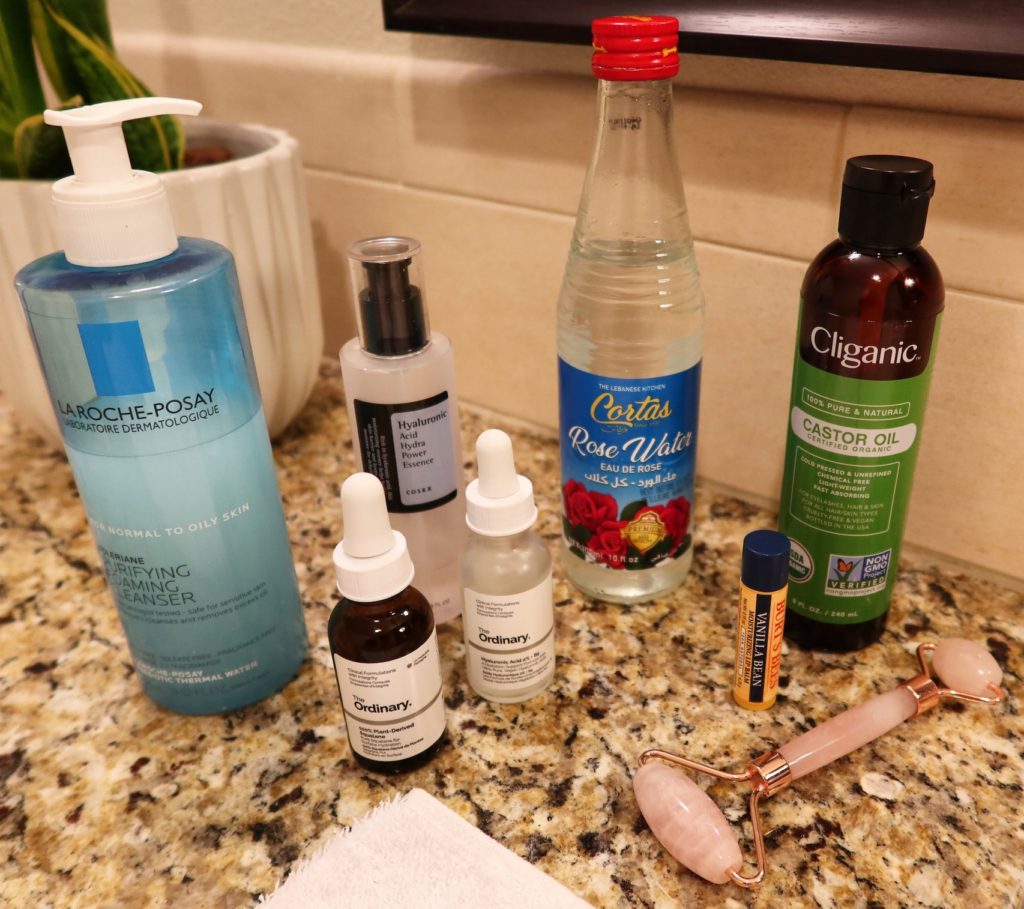 Products included in my P.M. Skincare routine. 